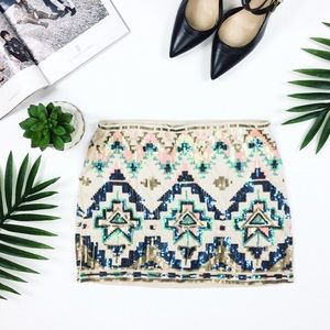 express • multi-color sequin skirt